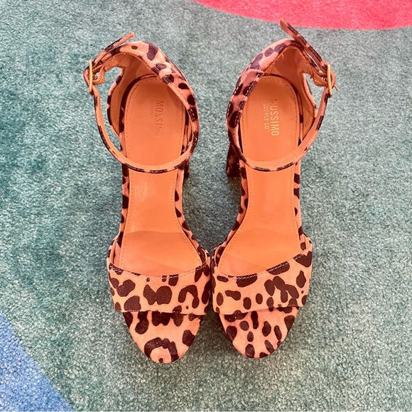 Leopard Animal Print Platform Heels Ankle Strap Size 8.5 Mossimo Supply Co - Picture 11 of 14